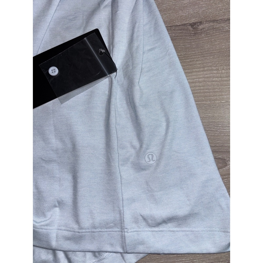 NWT Lululemon Evolution Mens XXL Polo Heathered Cyan Blue Activewear Preppy Work - Picture 6 of 9